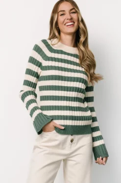 Baltic Born Carrie Striped Sweater | Teal + Ivory