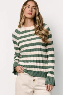 Baltic Born Carrie Striped Sweater | Teal + Ivory