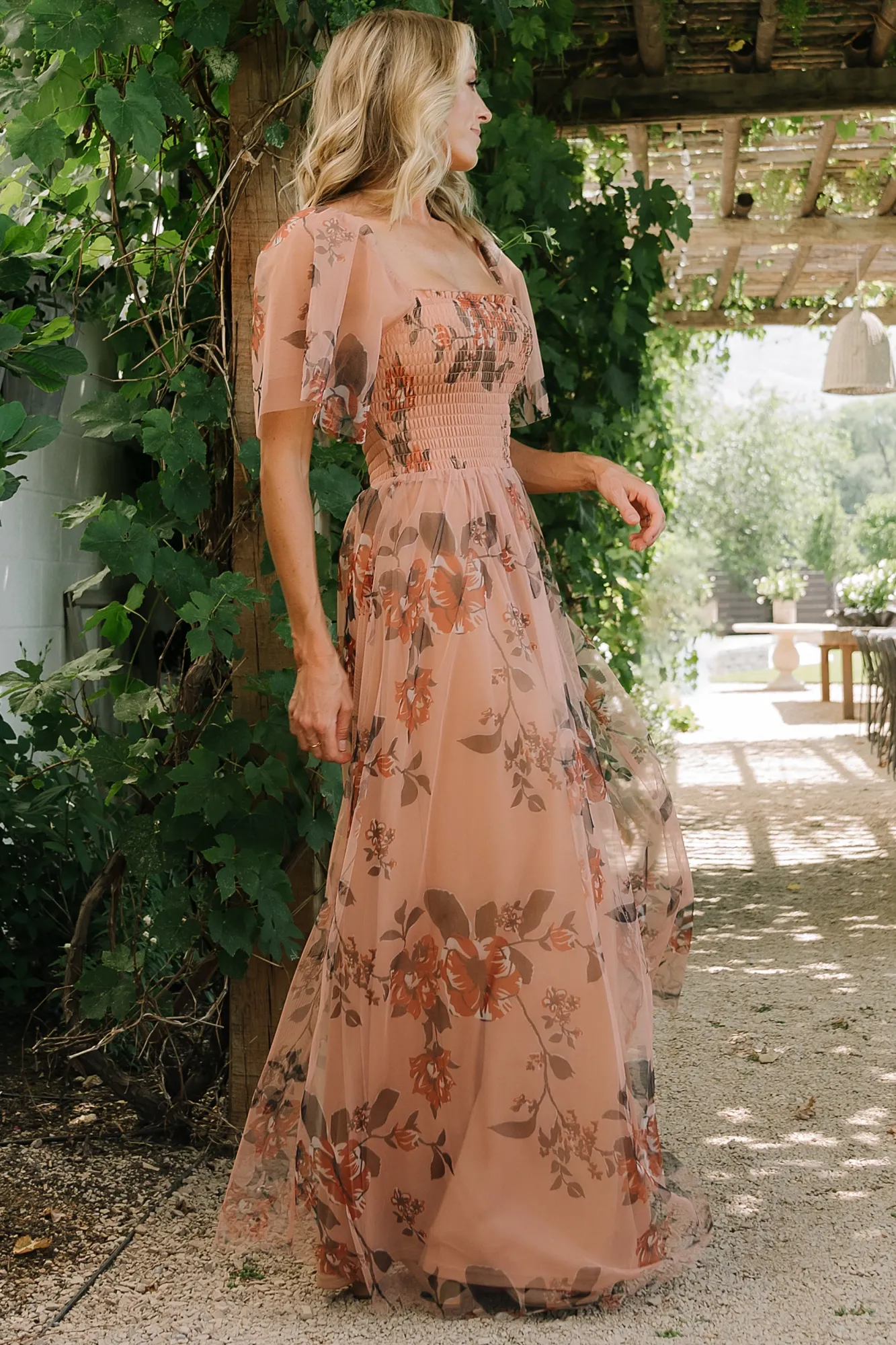 Baltic Born Cassandra Tulle Maxi Dress | Copper Floral