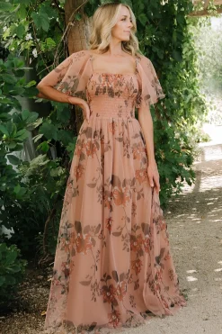 Baltic Born Cassandra Tulle Maxi Dress | Copper Floral