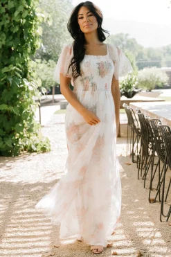 Baltic Born Cassandra Tulle Maxi Dress | White Multi