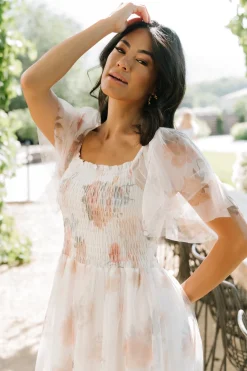 Baltic Born Cassandra Tulle Maxi Dress | White Multi