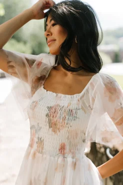Baltic Born Cassandra Tulle Maxi Dress | White Multi