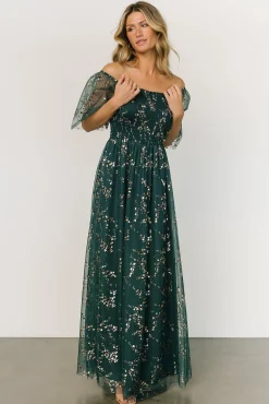 Baltic Born Cassandra Tulle Maxi Dress | Green + Gold