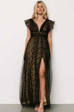 Baltic Born Caterina Tulle Maxi Dress | Black + Nude