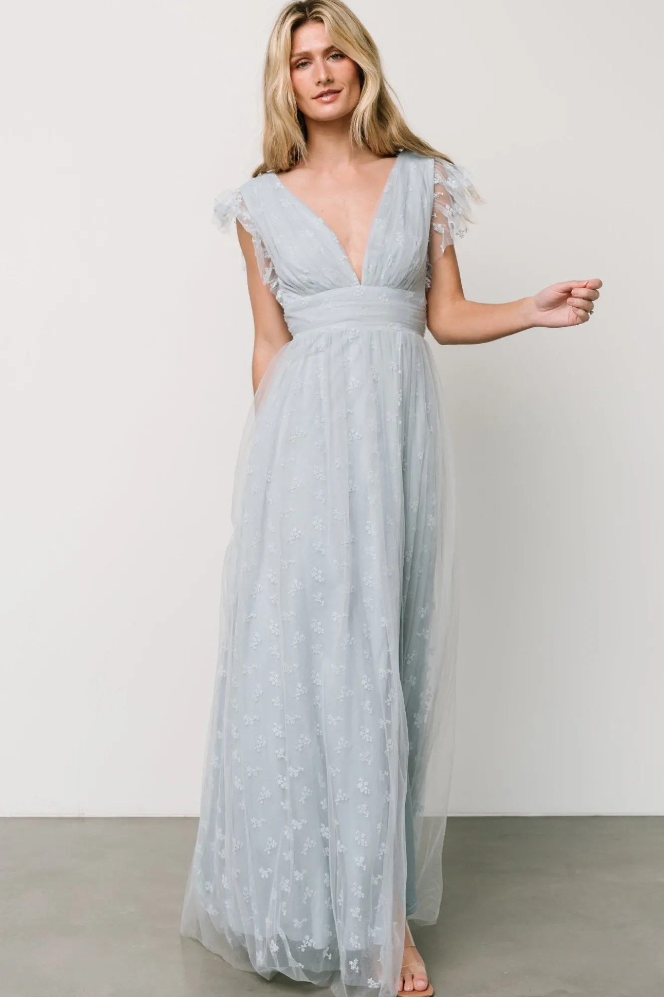 Baltic Born Caterina Tulle Maxi Dress | Light Blue