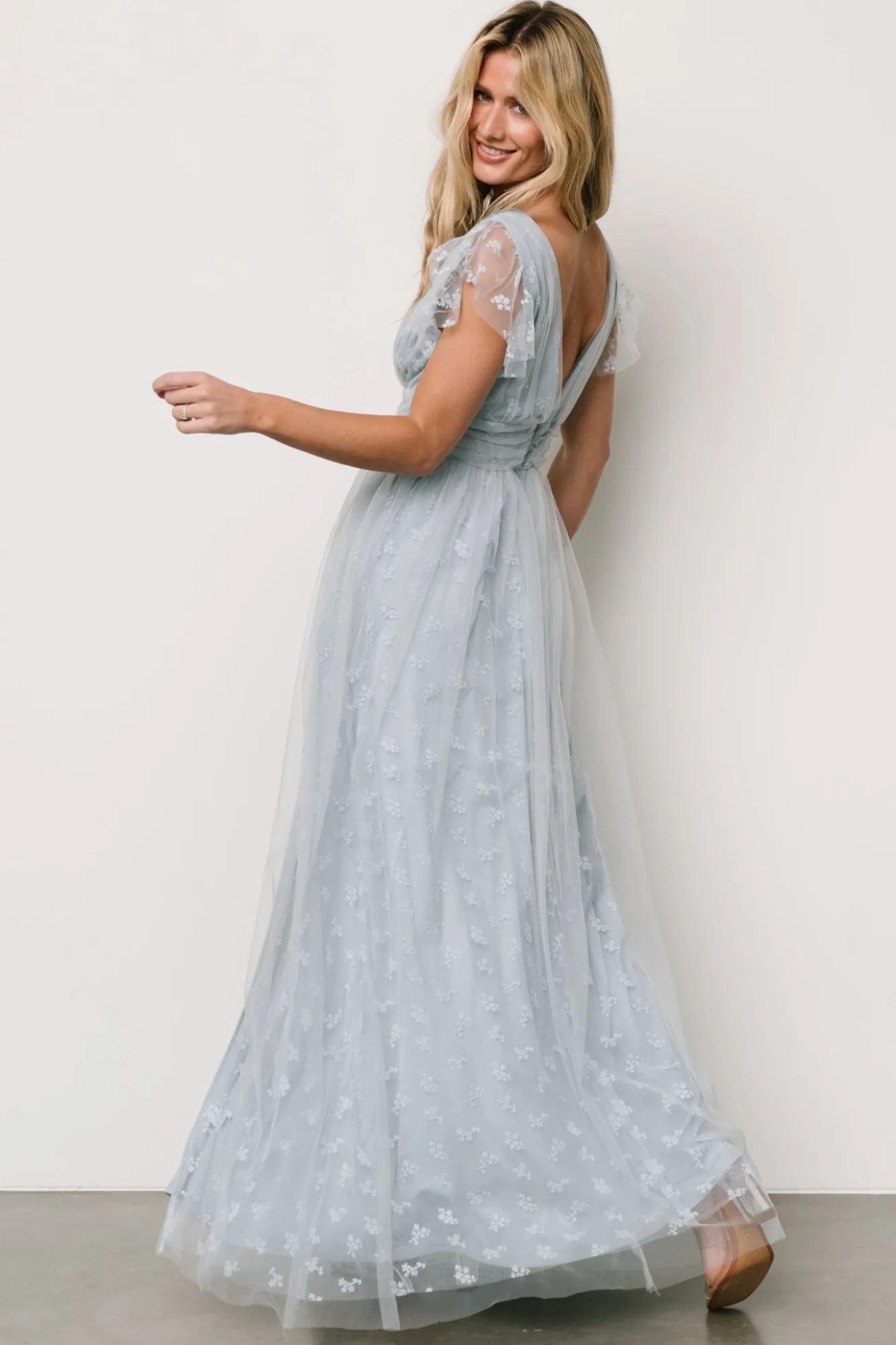 Baltic Born Caterina Tulle Maxi Dress | Light Blue
