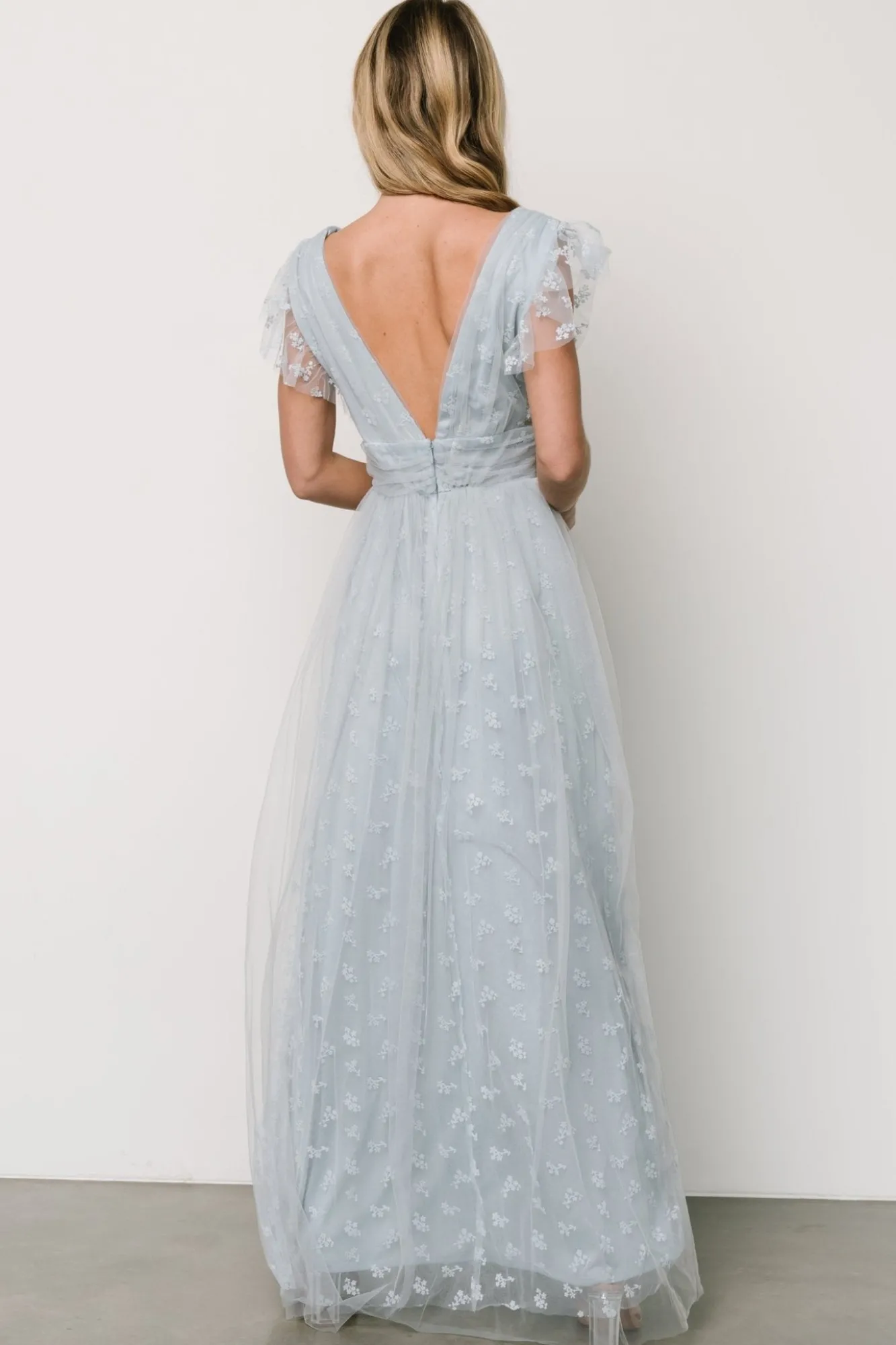 Baltic Born Caterina Tulle Maxi Dress | Light Blue