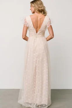 Baltic Born Caterina Tulle Maxi Dress | Natural + White