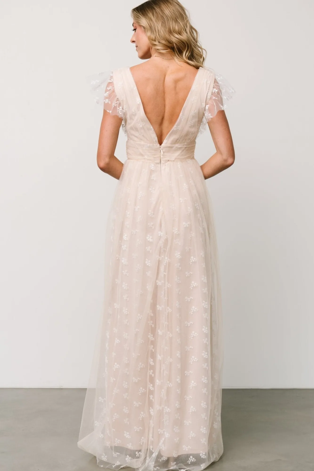 Baltic Born Caterina Tulle Maxi Dress | Natural + White