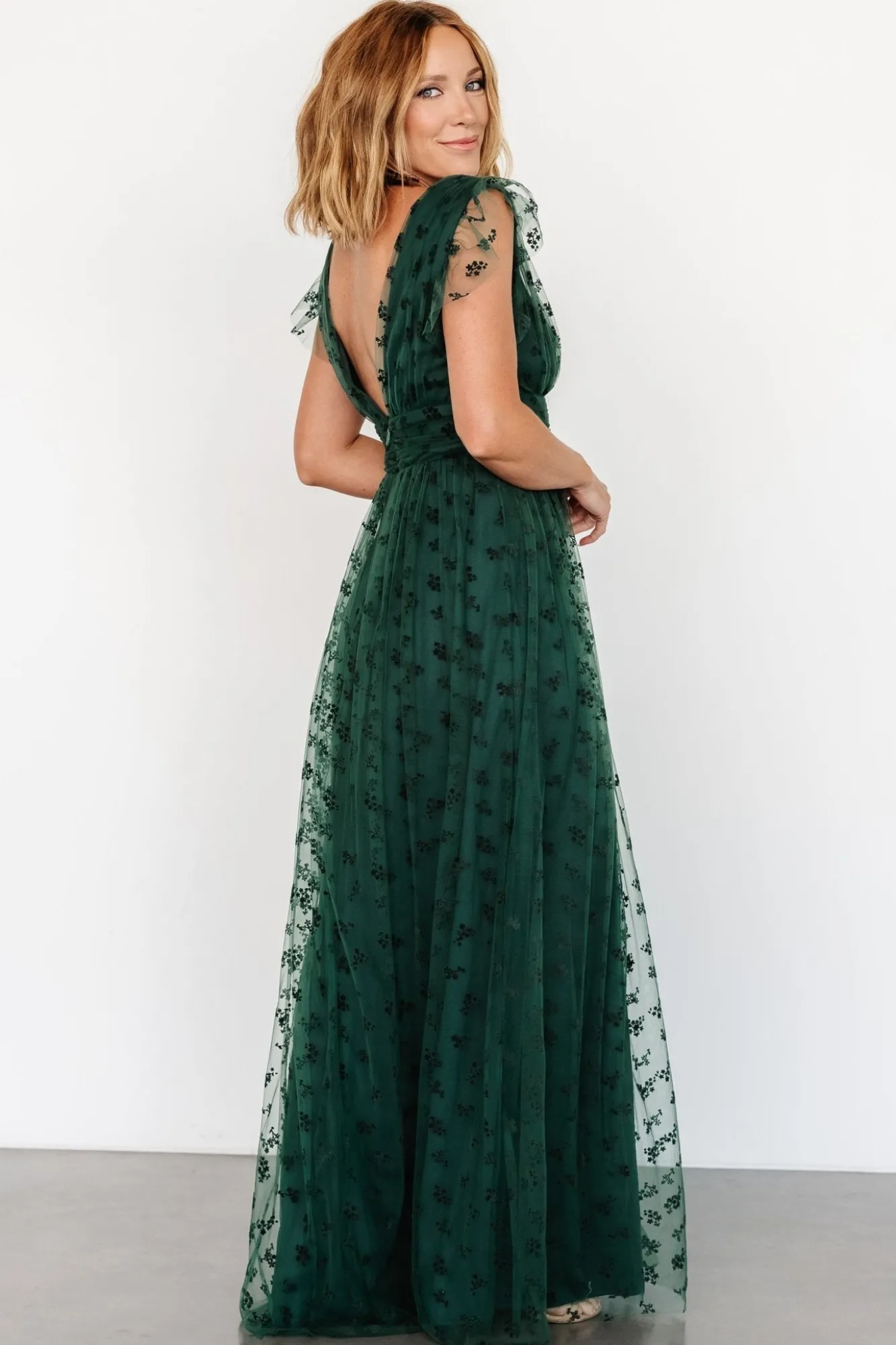 Baltic Born Caterina Tulle Maxi Dress | Dark Green