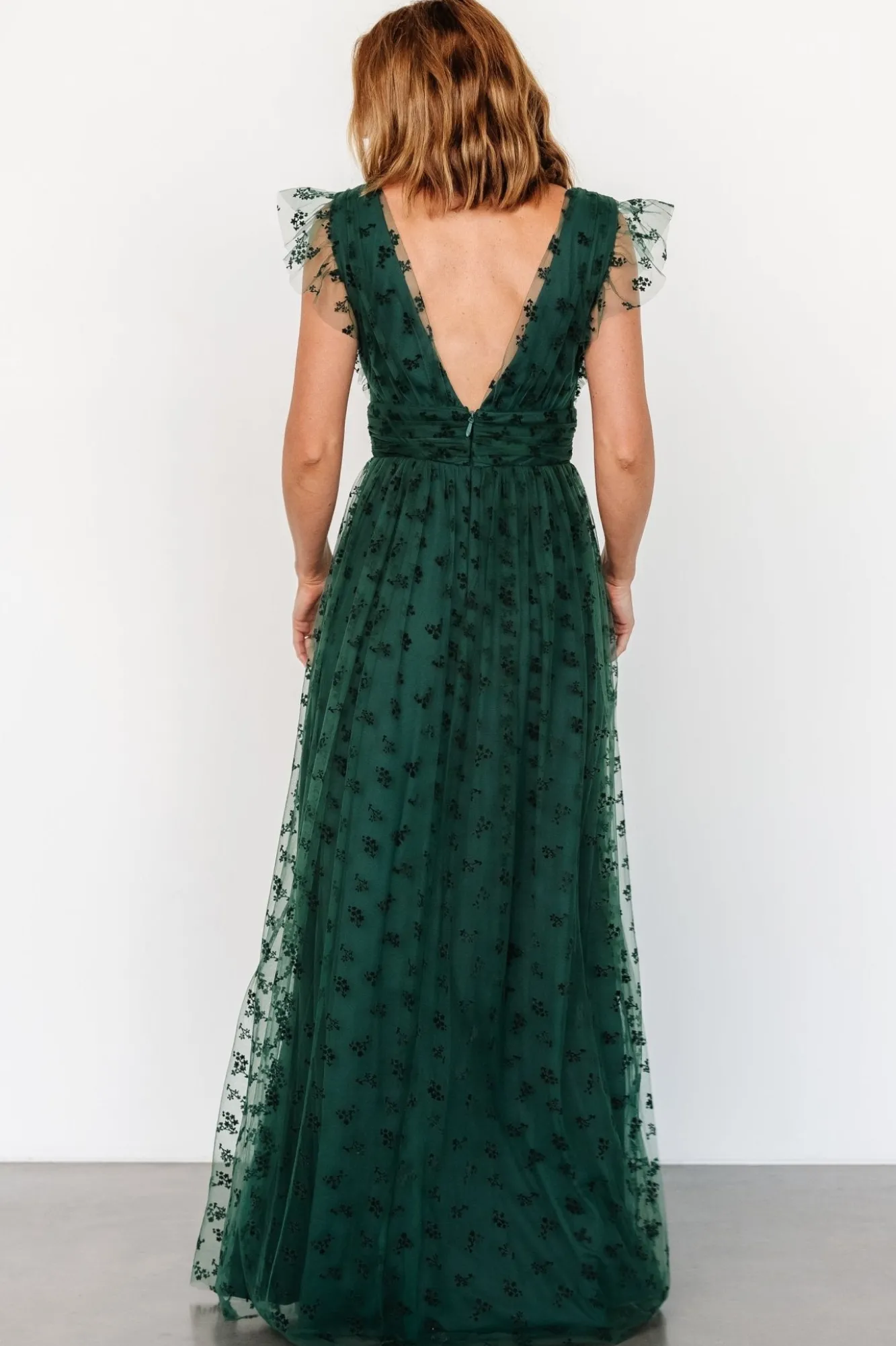Baltic Born Caterina Tulle Maxi Dress | Dark Green
