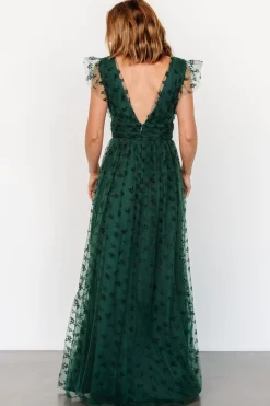 Baltic Born Caterina Tulle Maxi Dress | Dark Green