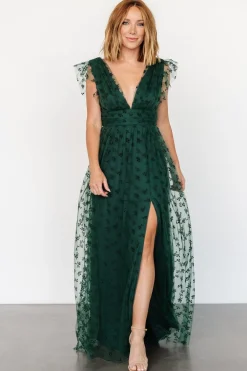 Baltic Born Caterina Tulle Maxi Dress | Dark Green