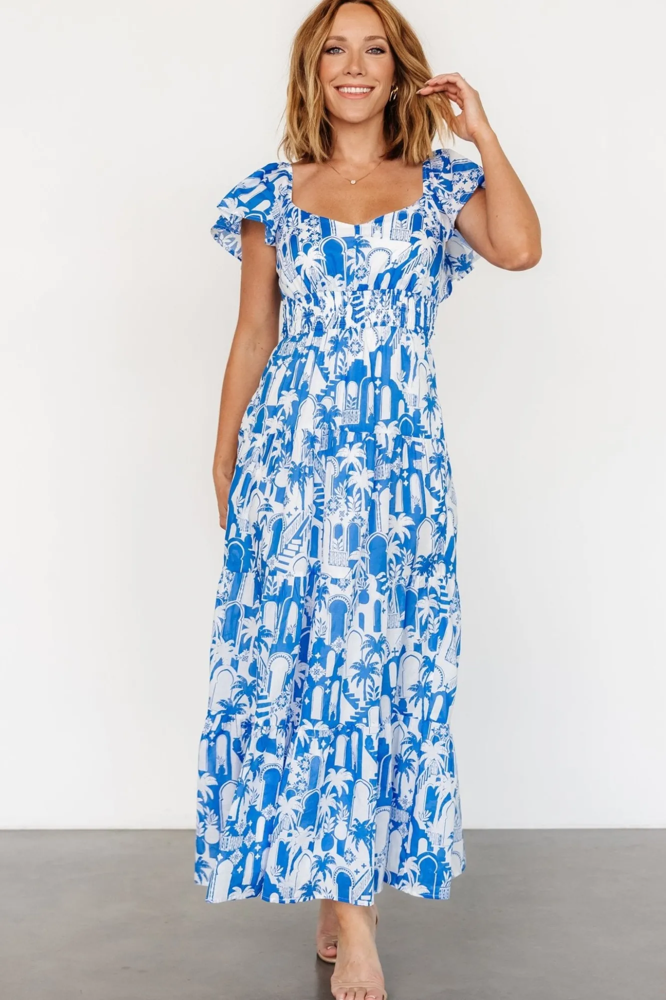 Baltic Born Catira Maxi Dress | Blue + White
