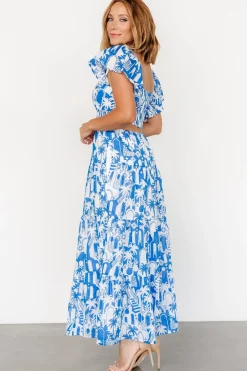 Baltic Born Catira Maxi Dress | Blue + White
