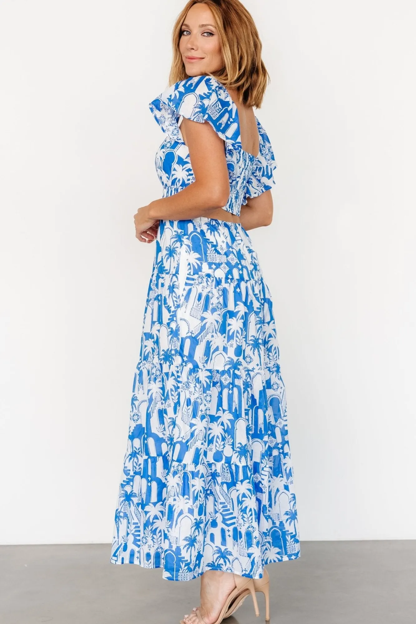 Baltic Born Catira Maxi Dress | Blue + White