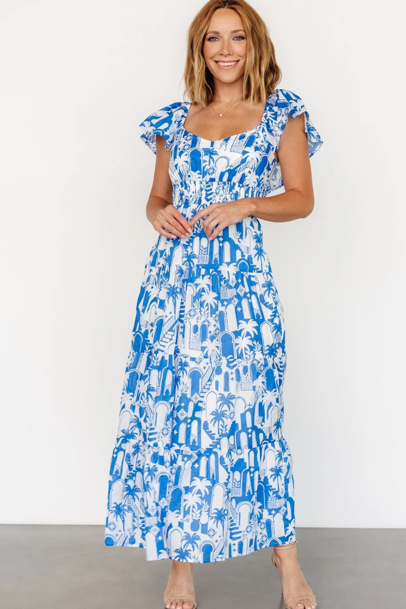 Baltic Born Catira Maxi Dress | Blue + White