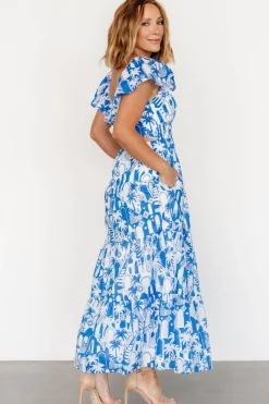 Baltic Born Catira Maxi Dress | Blue + White