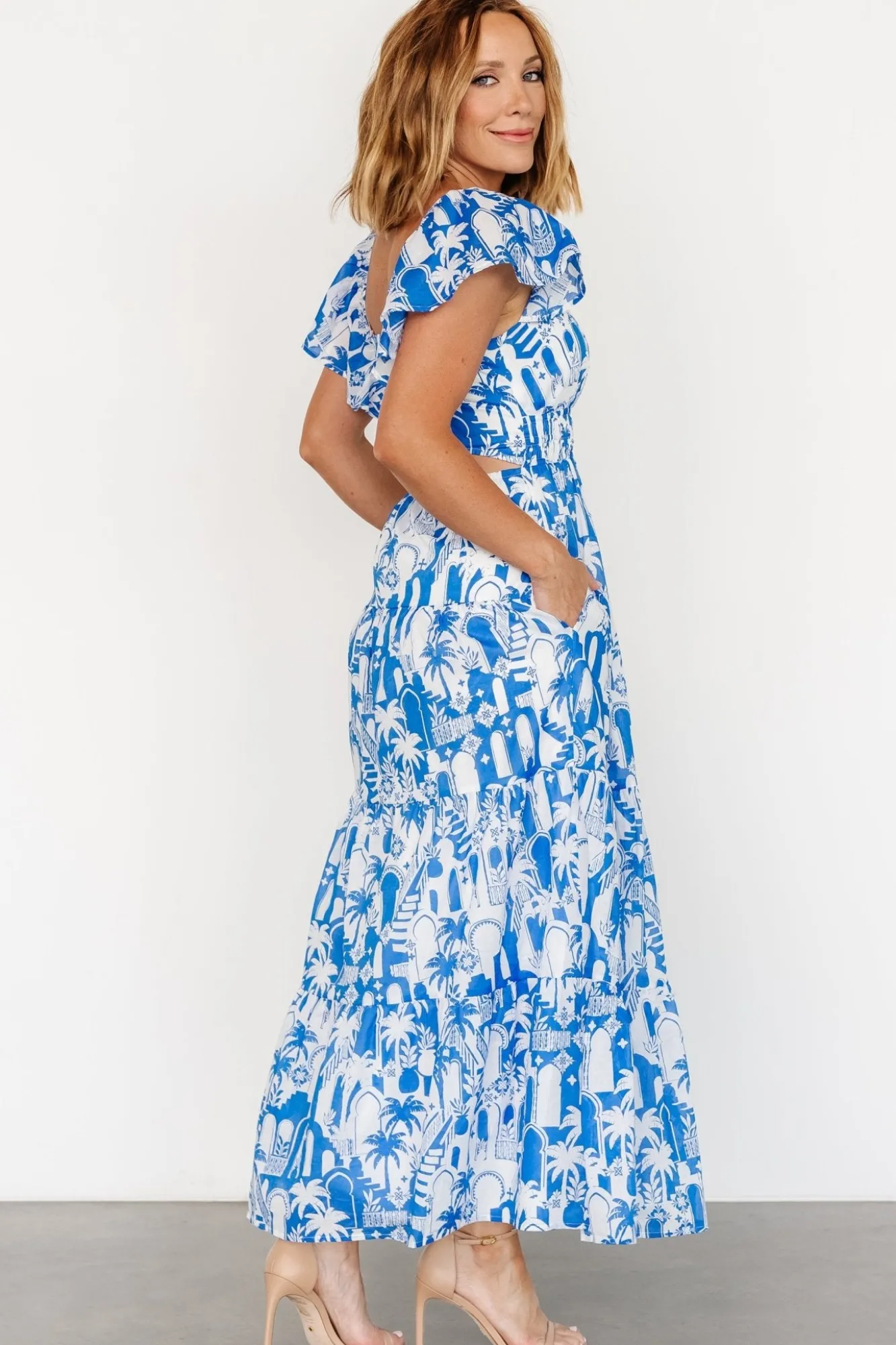 Baltic Born Catira Maxi Dress | Blue + White