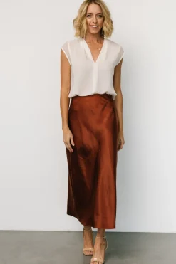 Baltic Born Celeste Satin Midi Skirt |