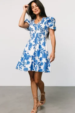 Baltic Born Charee Short Dress | White + Blue