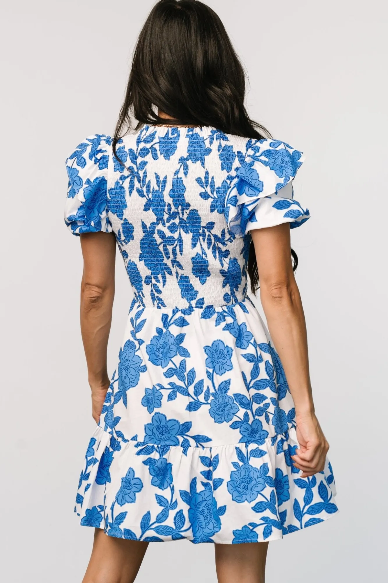 Baltic Born Charee Short Dress | White + Blue