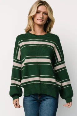 Baltic Born Charlie Striped Sweater | Dark Green