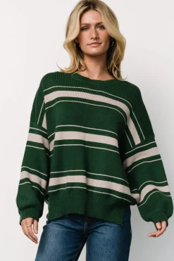 Baltic Born Charlie Striped Sweater | Dark Green