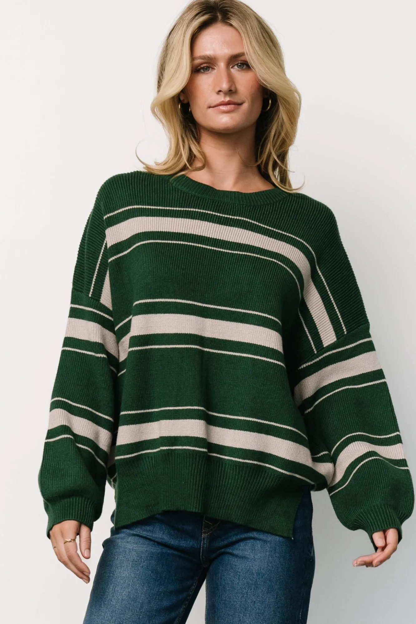 Baltic Born Charlie Striped Sweater | Dark Green