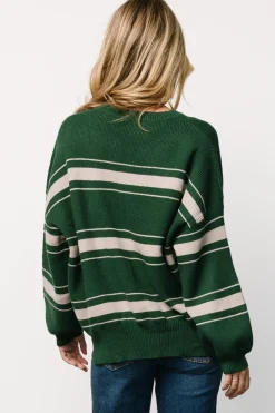 Baltic Born Charlie Striped Sweater | Dark Green
