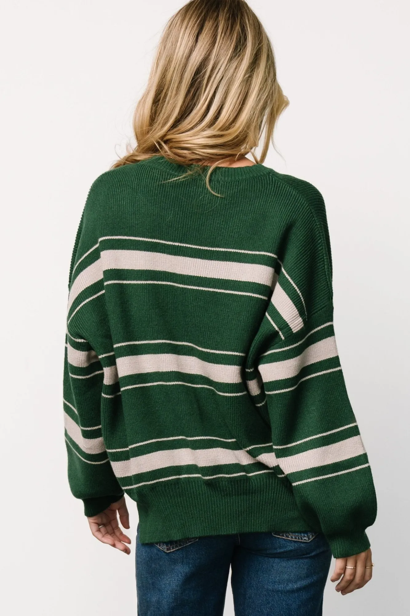 Baltic Born Charlie Striped Sweater | Dark Green