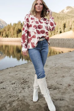 Baltic Born Charlotte Tie Blouse | Cream + Rust