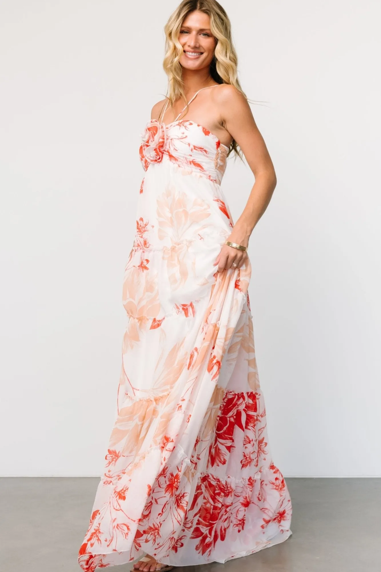 Baltic Born Charmaine Maxi Dress | Red + Natural Floral