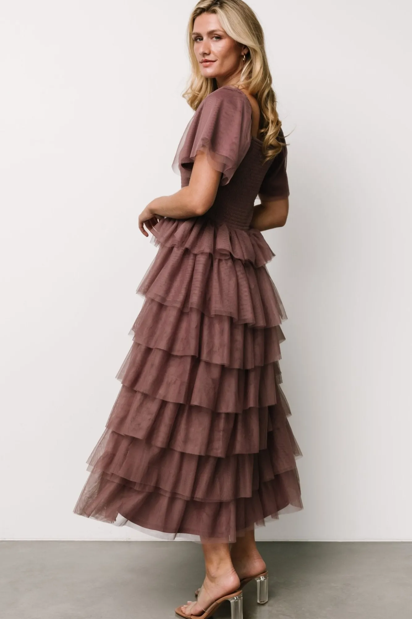 Baltic Born Cherise Tulle Tiered Dress | Dusty Lavender