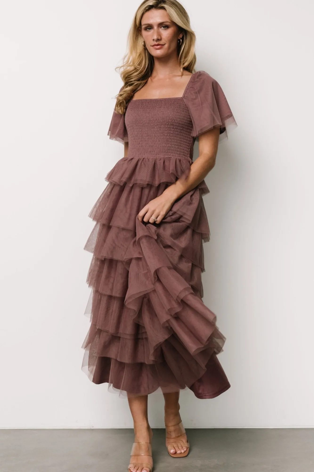 Baltic Born Cherise Tulle Tiered Dress | Dusty Lavender