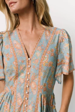 Baltic Born Cheryl Maxi Dress | Dusty Blue Floral