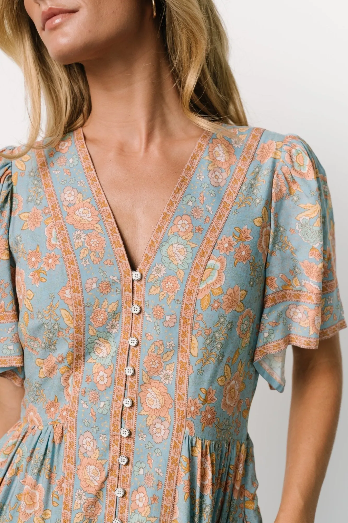 Baltic Born Cheryl Maxi Dress | Dusty Blue Floral