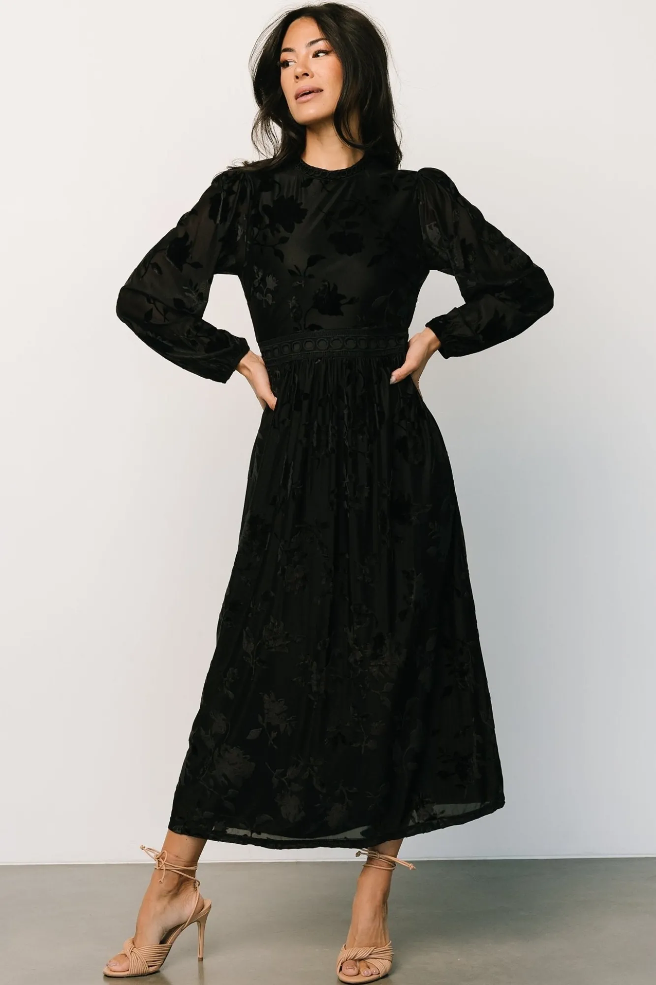 Baltic Born Christine Velvet Embossed Midi Dress |