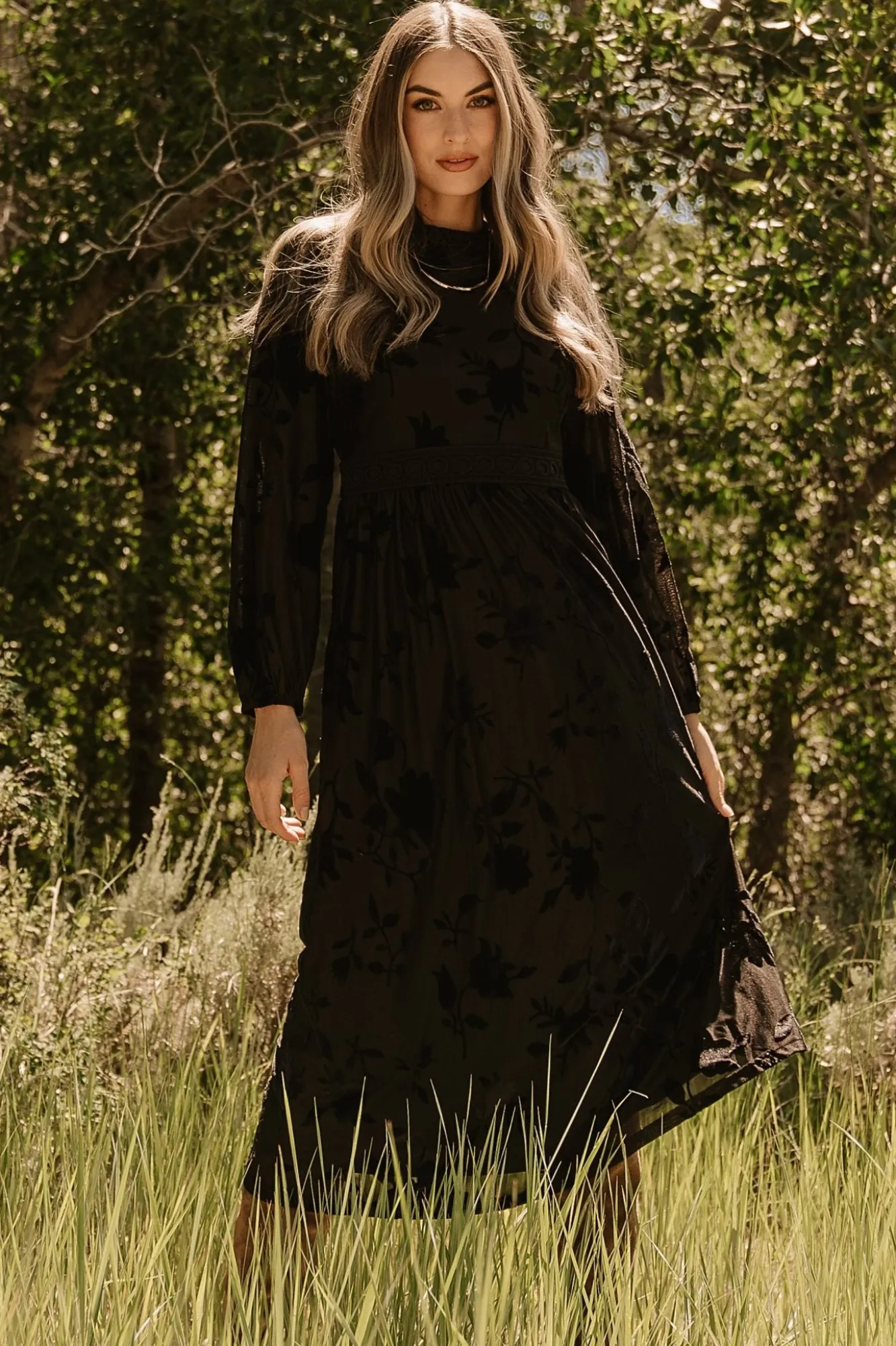 Baltic Born Christine Velvet Embossed Midi Dress |