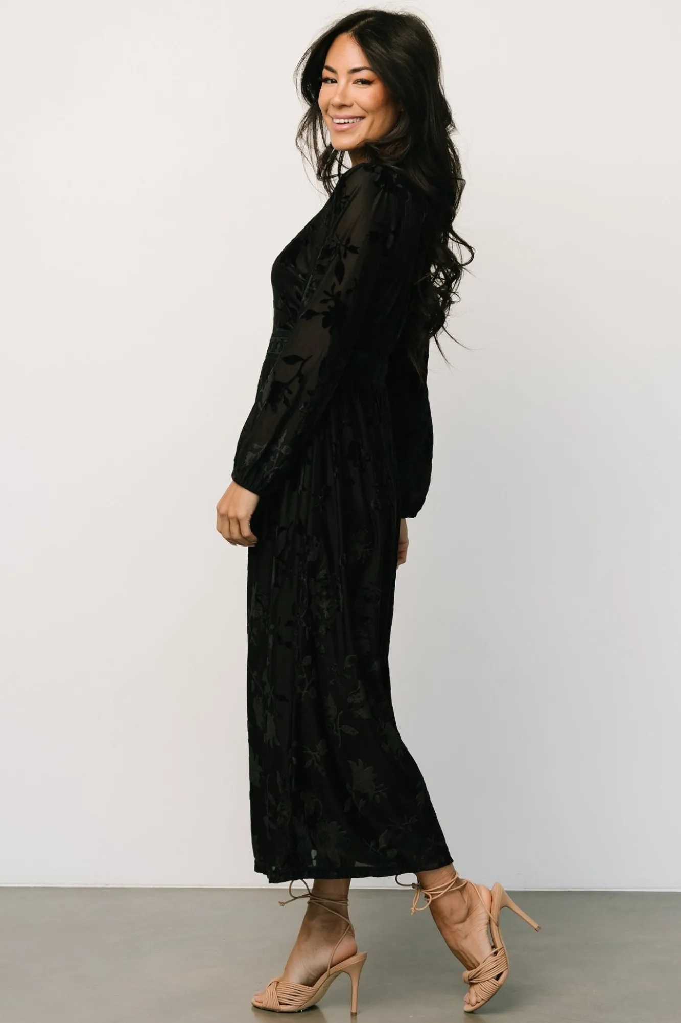 Baltic Born Christine Velvet Embossed Midi Dress |