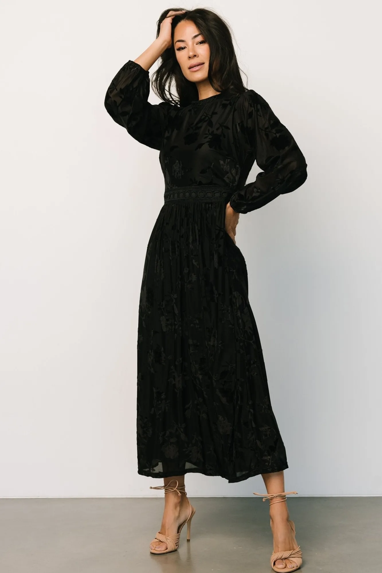 Baltic Born Christine Velvet Embossed Midi Dress |