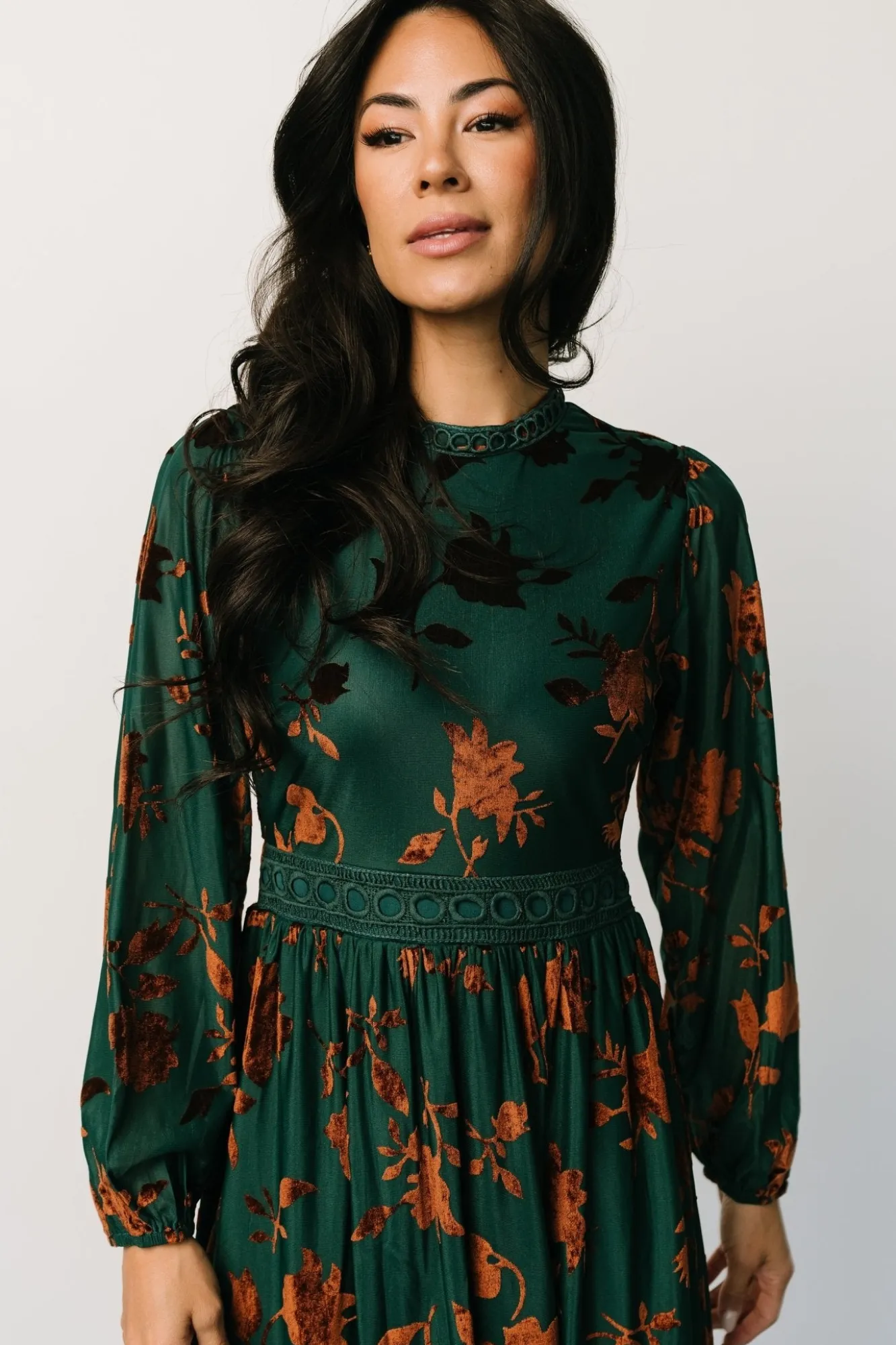 Baltic Born Christine Velvet Embossed Midi Dress |