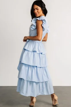Baltic Born Chrysanthi Tiered Dress | Light Blue