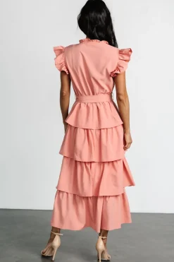 Baltic Born Chrysanthi Tiered Dress | Dusty Coral
