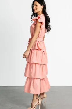 Baltic Born Chrysanthi Tiered Dress | Dusty Coral