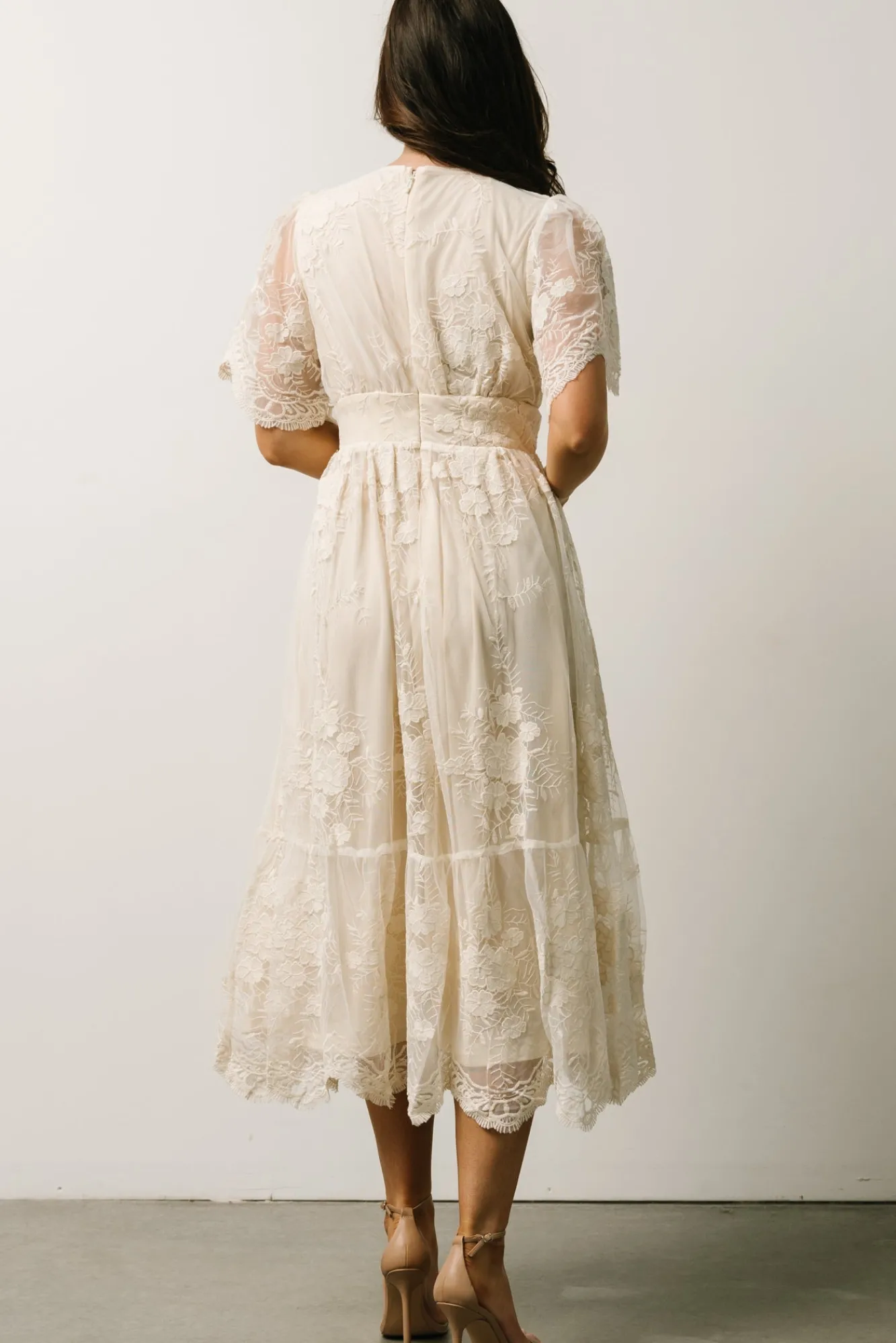 Baltic Born Clarisa Lace Midi Dress | Vintage Cream