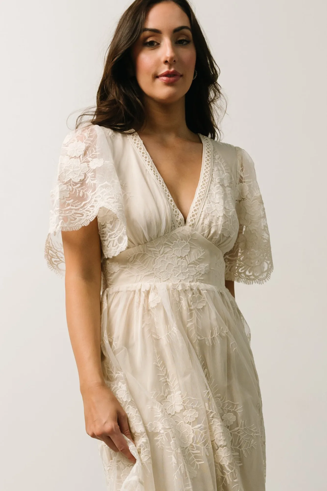 Baltic Born Clarisa Lace Midi Dress | Vintage Cream