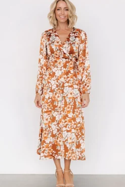 Baltic Born Clarissa Faux Wrap Midi Dress | Copper + Ivory