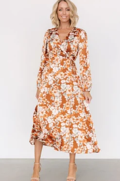 Baltic Born Clarissa Faux Wrap Midi Dress | Copper + Ivory